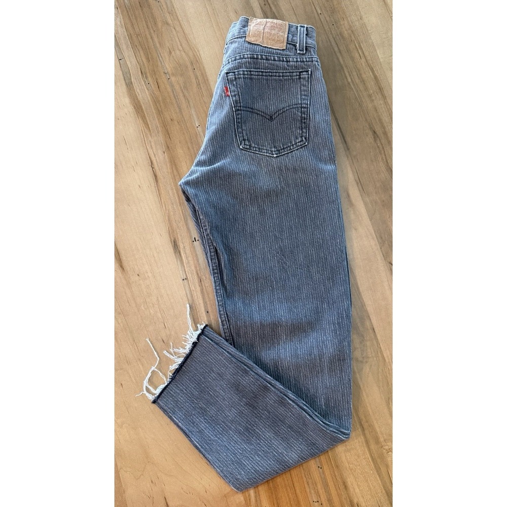 Vintage Levis 701 Womens Student Fit Charcoal Textured Tag 28x34 Actual 26x27 - Picture 2 of 15